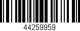 Código de barras (EAN, GTIN, SKU, ISBN): '44259959'