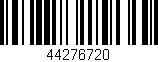 Código de barras (EAN, GTIN, SKU, ISBN): '44276720'