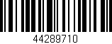 Código de barras (EAN, GTIN, SKU, ISBN): '44289710'