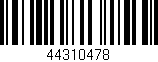 Código de barras (EAN, GTIN, SKU, ISBN): '44310478'