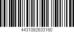 Código de barras (EAN, GTIN, SKU, ISBN): '4431092633160'