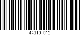 Código de barras (EAN, GTIN, SKU, ISBN): '44310/012'