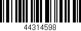 Código de barras (EAN, GTIN, SKU, ISBN): '44314598'