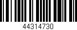 Código de barras (EAN, GTIN, SKU, ISBN): '44314730'
