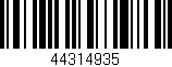 Código de barras (EAN, GTIN, SKU, ISBN): '44314935'