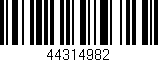 Código de barras (EAN, GTIN, SKU, ISBN): '44314982'