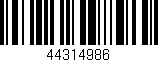Código de barras (EAN, GTIN, SKU, ISBN): '44314986'