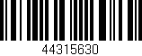 Código de barras (EAN, GTIN, SKU, ISBN): '44315630'
