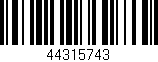 Código de barras (EAN, GTIN, SKU, ISBN): '44315743'