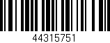 Código de barras (EAN, GTIN, SKU, ISBN): '44315751'