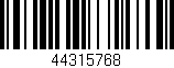 Código de barras (EAN, GTIN, SKU, ISBN): '44315768'