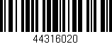 Código de barras (EAN, GTIN, SKU, ISBN): '44316020'