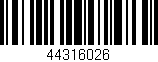 Código de barras (EAN, GTIN, SKU, ISBN): '44316026'