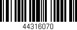 Código de barras (EAN, GTIN, SKU, ISBN): '44316070'
