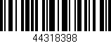 Código de barras (EAN, GTIN, SKU, ISBN): '44318398'