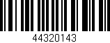 Código de barras (EAN, GTIN, SKU, ISBN): '44320143'