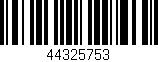 Código de barras (EAN, GTIN, SKU, ISBN): '44325753'