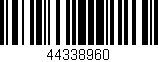 Código de barras (EAN, GTIN, SKU, ISBN): '44338960'