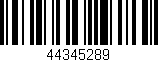 Código de barras (EAN, GTIN, SKU, ISBN): '44345289'