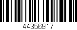 Código de barras (EAN, GTIN, SKU, ISBN): '44356917'
