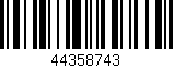 Código de barras (EAN, GTIN, SKU, ISBN): '44358743'