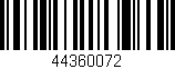 Código de barras (EAN, GTIN, SKU, ISBN): '44360072'