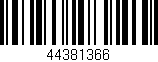 Código de barras (EAN, GTIN, SKU, ISBN): '44381366'