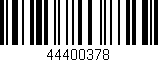 Código de barras (EAN, GTIN, SKU, ISBN): '44400378'