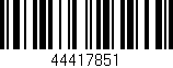 Código de barras (EAN, GTIN, SKU, ISBN): '44417851'