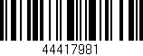 Código de barras (EAN, GTIN, SKU, ISBN): '44417981'