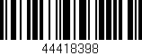 Código de barras (EAN, GTIN, SKU, ISBN): '44418398'