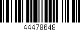 Código de barras (EAN, GTIN, SKU, ISBN): '44478648'