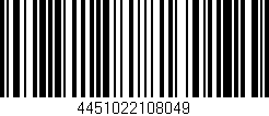 Código de barras (EAN, GTIN, SKU, ISBN): '4451022108049'