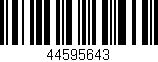 Código de barras (EAN, GTIN, SKU, ISBN): '44595643'