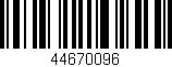 Código de barras (EAN, GTIN, SKU, ISBN): '44670096'