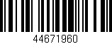 Código de barras (EAN, GTIN, SKU, ISBN): '44671960'