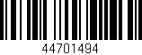 Código de barras (EAN, GTIN, SKU, ISBN): '44701494'