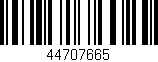 Código de barras (EAN, GTIN, SKU, ISBN): '44707665'