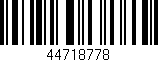 Código de barras (EAN, GTIN, SKU, ISBN): '44718778'