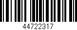 Código de barras (EAN, GTIN, SKU, ISBN): '44722317'