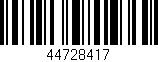 Código de barras (EAN, GTIN, SKU, ISBN): '44728417'