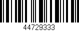 Código de barras (EAN, GTIN, SKU, ISBN): '44729333'