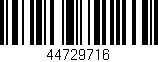 Código de barras (EAN, GTIN, SKU, ISBN): '44729716'