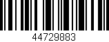 Código de barras (EAN, GTIN, SKU, ISBN): '44729883'