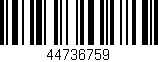 Código de barras (EAN, GTIN, SKU, ISBN): '44736759'