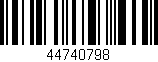 Código de barras (EAN, GTIN, SKU, ISBN): '44740798'