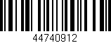 Código de barras (EAN, GTIN, SKU, ISBN): '44740912'