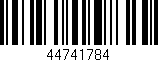 Código de barras (EAN, GTIN, SKU, ISBN): '44741784'