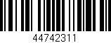 Código de barras (EAN, GTIN, SKU, ISBN): '44742311'
