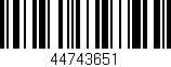 Código de barras (EAN, GTIN, SKU, ISBN): '44743651'